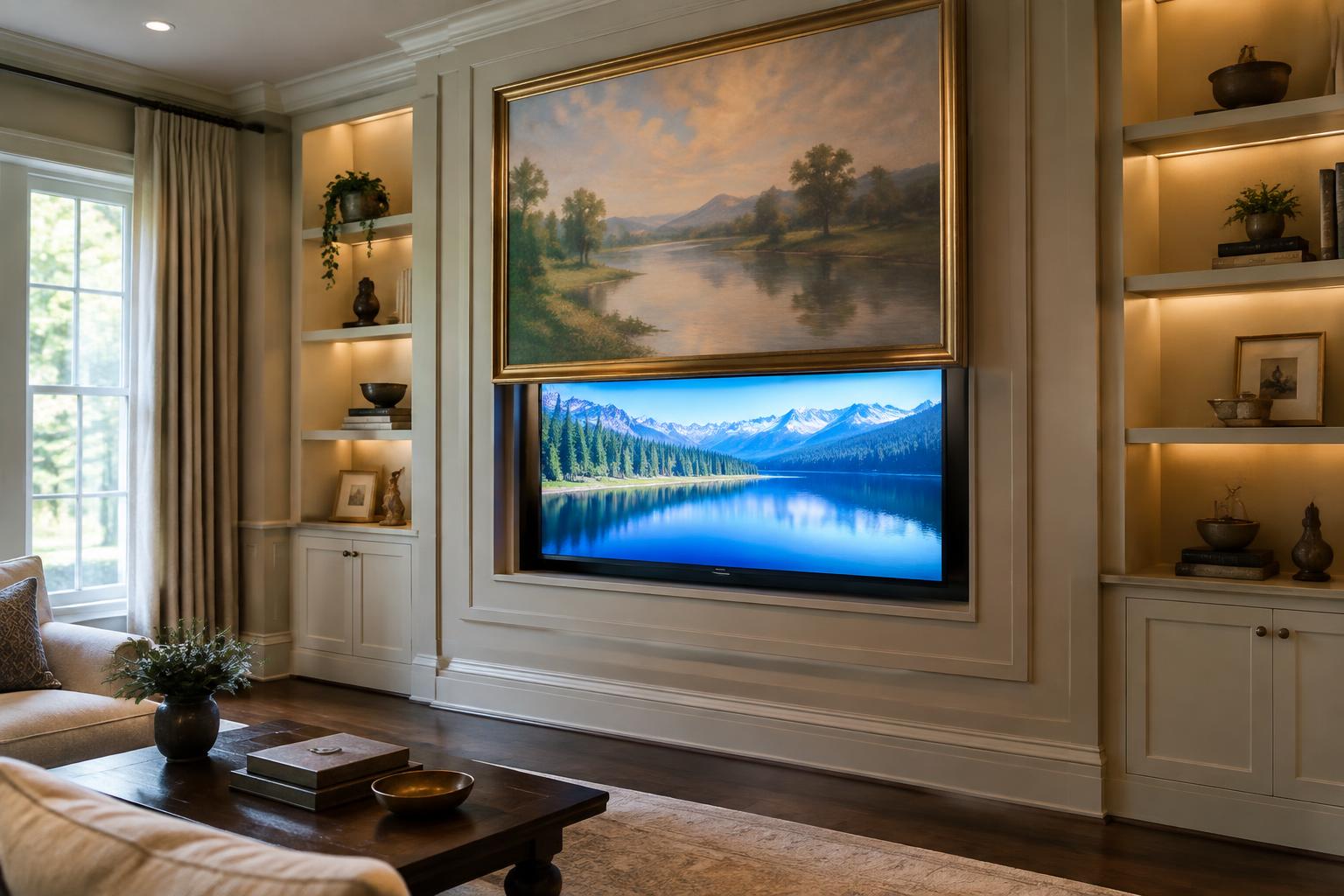 televisor motorizado que sale de un mueble con TV lift – Arte que se eleva